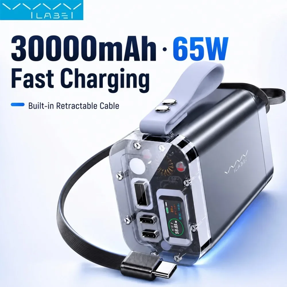 Usb Charger Dynamo - Banque d'alimentation Vyvylabs 30000mAh, charge rapide
